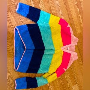 Fluffy oversized rainbow sweater